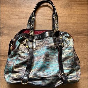 MZ Wallace handbag gold hardware ikat design like new